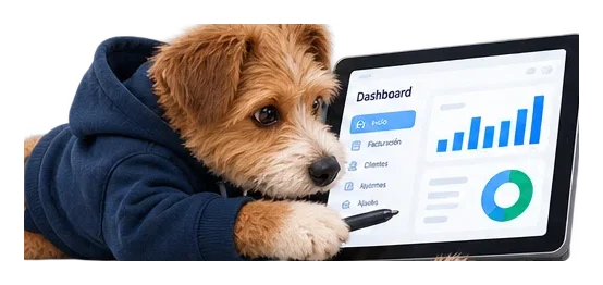 Mascota de Sofelyx examinando las oportunidades y tareas de un equipo comercial