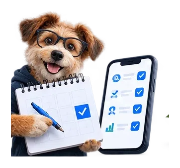 Mascota de Sofelyx con reloj de control horario