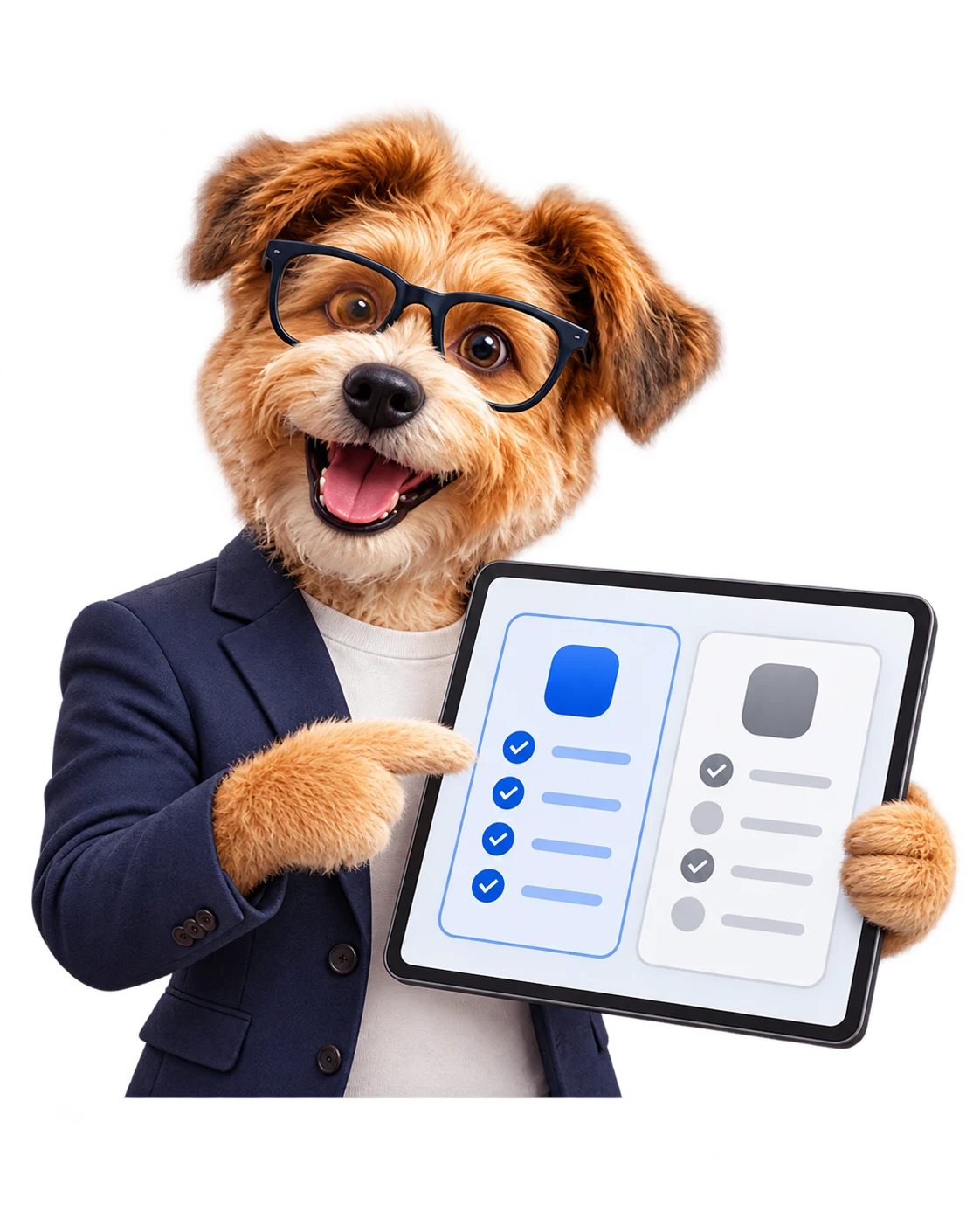 Mascota de Sofelyx junto a una tabla de programas