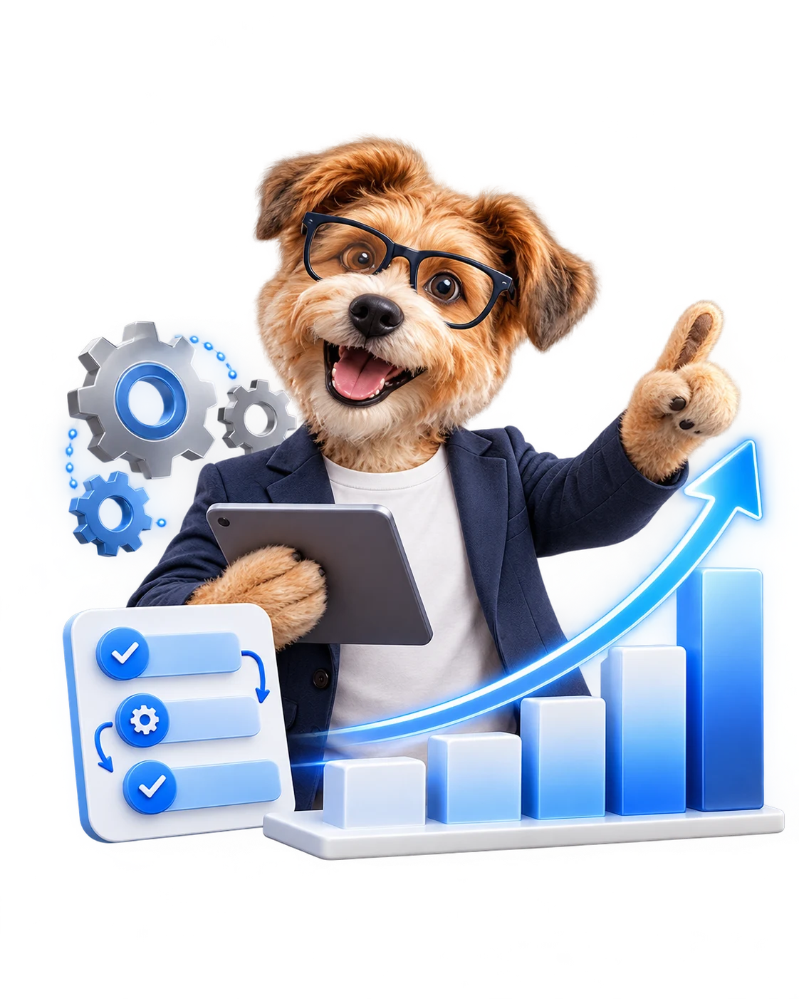 Mascota de Sofelyx ilustrando el crecimiento y organización de una pyme